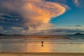 vitoria ES Brazil - mar 17 2023: Girls friends watching cloud of amazing shape above the sea