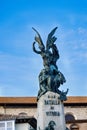 Detail of the bronze angels on top of the commemorative statue of the victory over Napoleon