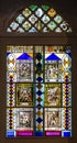 Vitrage window in church of famous Sintra palace, Portugal