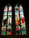 Vitrail, Cathedrale Saint-Nicolas de Fribourg ( Suisse ) Royalty Free Stock Photo