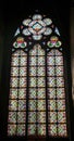 Vitral Window in the Cathedral Notre Dame Royalty Free Stock Photo