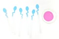 In vitro fertilization concept. Sperm and egg cell on test tube and petri dish in laboratory. Royalty Free Stock Photo