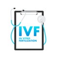 In vitro fertilization. Ivf treatment. Vector illustration. Royalty Free Stock Photo