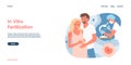 In vitro fertilization landing page, couple people standing together, fertility health