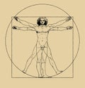 Vitruvian Man drawing by Leonardo da Vici.