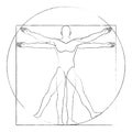 Vitruvian man drawing vector