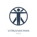 vitruvian man icon in trendy design style. vitruvian man icon isolated on white background. vitruvian man vector icon simple and Royalty Free Stock Photo