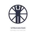 vitruvian man icon on white background. Simple element illustration from People concept