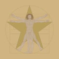 Vitruvian Man, Leonardo da Vinci Royalty Free Stock Photo