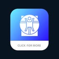 Vitruvian, Man, Medical, Scene Mobile App Button. Android and IOS Glyph Version