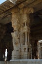 One of the many highly ornate pillars at the Vijaya Vittala Temple at Humpi