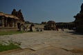 North entrance and the stone chariot at the Vijaya Vittala Temple at Humpi