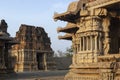 Vittala Temple Gopuram and musical pillars at Hampi, Karnataka, India Royalty Free Stock Photo