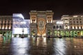 Vittorio Emanuele II gallery at night, Milan Royalty Free Stock Photo