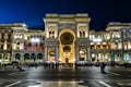 Vittorio Emanuele II Gallery at night in Milan, Italy Royalty Free Stock Photo