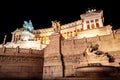 Vittorio Emanuele II Monument Altare della Patria and Tomb of the Unknown Soldier at night in Rome Royalty Free Stock Photo