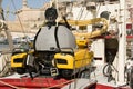 Vittoriosa, Malta, August 2019. Deep bathyscaphe aboard a rescue ship.