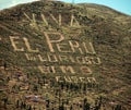 Viva El Peru Sign on Side of Mountain