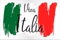 Viva Italia hand lettering text with national flag