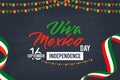 Viva Mexico Happy Independence Day Vector Background