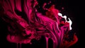 viva magenta and black abstract liquid splash for wallpaper, background, wall art red