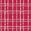 Viva Magenta color checkered vector seamless pattern. Hand draw vector tablecloth texture. Great for label, print