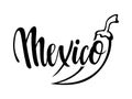 Viva Mexico. Hand drawn lettering phrase isolated on white background. Design element for advertising, poster, announcement, invit