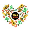 Viva mexico heart