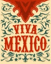 Viva Mexico - mexican holiday poster - western style