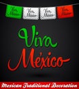 Viva Mexico mexican holiday vector decoration Royalty Free Stock Photo