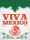 Viva Mexico mexican holiday vector poster Royalty Free Stock Photo