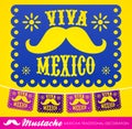 Viva Mexico, mexican mustache holiday vector decoration Royalty Free Stock Photo