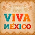 Viva mexico quote greeting card for holiday event