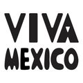 Viva Mexico simple lettering black and white vector illustration