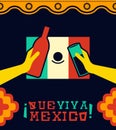 Viva mexico traditional holiday party illustration Royalty Free Stock Photo