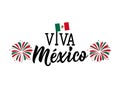 Viva Mexico, traditional mexican phrase holiday, lettering vector illustration Royalty Free Stock Photo