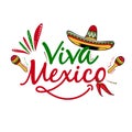 Viva Mexico vector backgorund Royalty Free Stock Photo