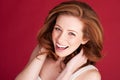 Vivacious Redhead Woman Laughing Royalty Free Stock Photo