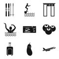 Vivacity icons set, simple style Royalty Free Stock Photo