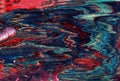 Vivi color abstract marble swirls painting mixed grunge