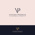 Vivian Pierce consulting vector logo design. Letters V and P logotype.