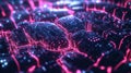 A vivid abstract of a digital brain, showcasing intricate circuits and lights, embodying the concept of artificial Royalty Free Stock Photo