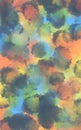 Vivid abstract fluid blots of multicolored ink create smooth and fluffy texture or decorative surface.