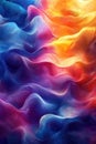 Vivid abstract illustration of dynamic colorful wave-like patterns Royalty Free Stock Photo