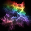 A vivid, abstract image showcasing a dynamic, swirling cloud of colors against a Royalty Free Stock Photo