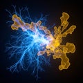 Vivid abstract neural network representation illustrating complex biological and technological Royalty Free Stock Photo
