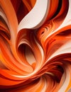Vivid Acrylic Abstract: Three-Dimensional Dance in Dark and Orange