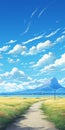 Vivid Anime Illustration Of A Sky-blue Forest In Monumental Scale