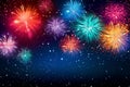 Colorful Fireworks Display Lighting Up the Night Sky During a Festive Celebration Royalty Free Stock Photo