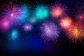 Colorful Fireworks Display Lighting Up the Night Sky During a Festive Celebration Royalty Free Stock Photo